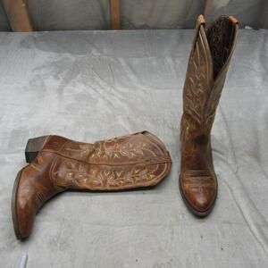 Ariat Women 7.5B Boots Brwn Desert Holly Western Leather Riding Tall Embroidered